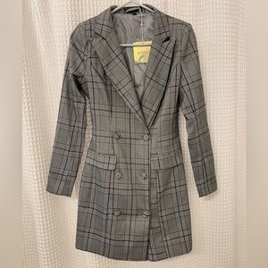 Checkered blazer dress, size 4, by Missguided.